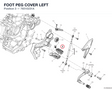 FOOT PEG COVER LEFT 76510231A diagram position