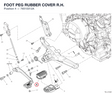 FOOT PEG RUBBER COVER R.H. 76510312A diagram position