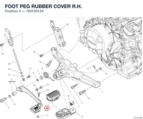 FOOT PEG RUBBER COVER R.H. 76510312A diagram position