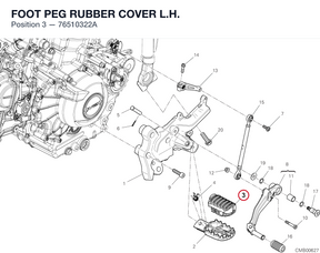 FOOT PEG RUBBER COVER L.H. 76510322A diagram position