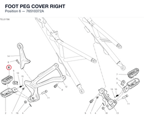 FOOT PEG COVER RIGHT 76510372A diagram position