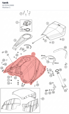 Diagram preview: tank (61707A13000)