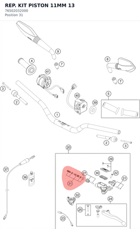 Diagram preview: REP. KIT PISTON 11MM        13 (76502032000)