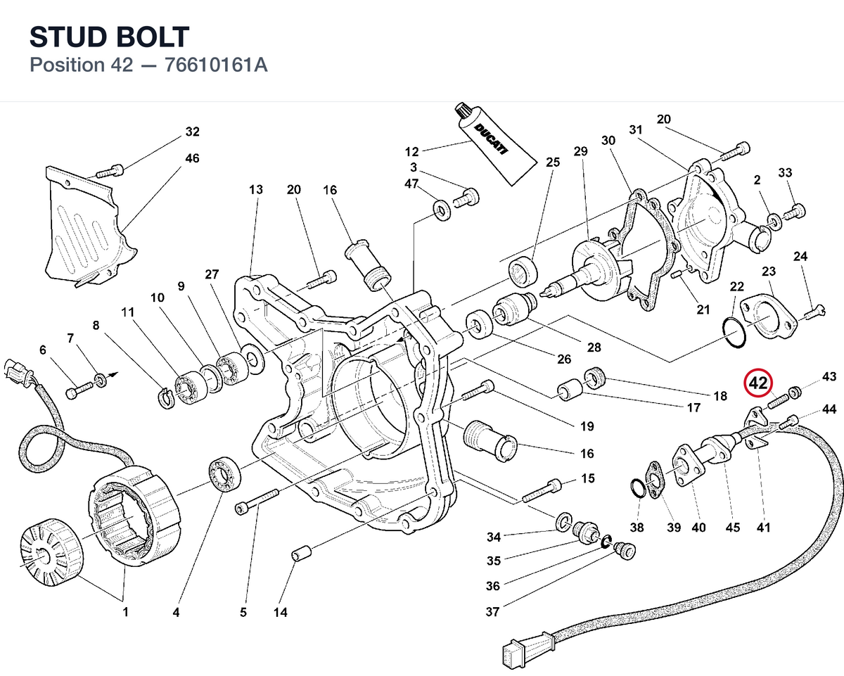 STUD BOLT 76610161A diagram position