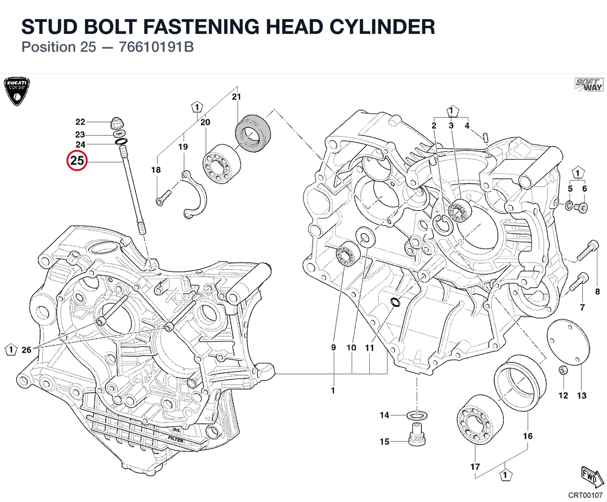 STUD BOLT FASTENING HEAD CYLINDER