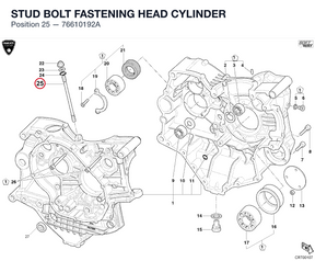 STUD BOLT FASTENING HEAD CYLINDER 76610192A diagram position