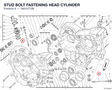 STUD BOLT FASTENING HEAD CYLINDER 76610772B diagram position