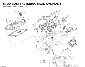 STUD BOLT FASTENING HEAD CYLINDER 76610811A diagram position