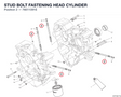 STUD BOLT FASTENING HEAD CYLINDER 76611091E diagram position