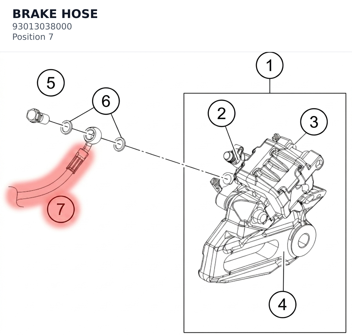 Diagram preview: BRAKE HOSE (93013038000)