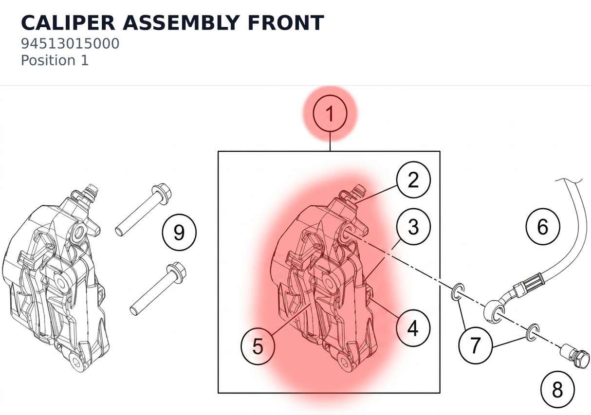 Diagram preview: CALIPER ASSEMBLY FRONT (94513015000)