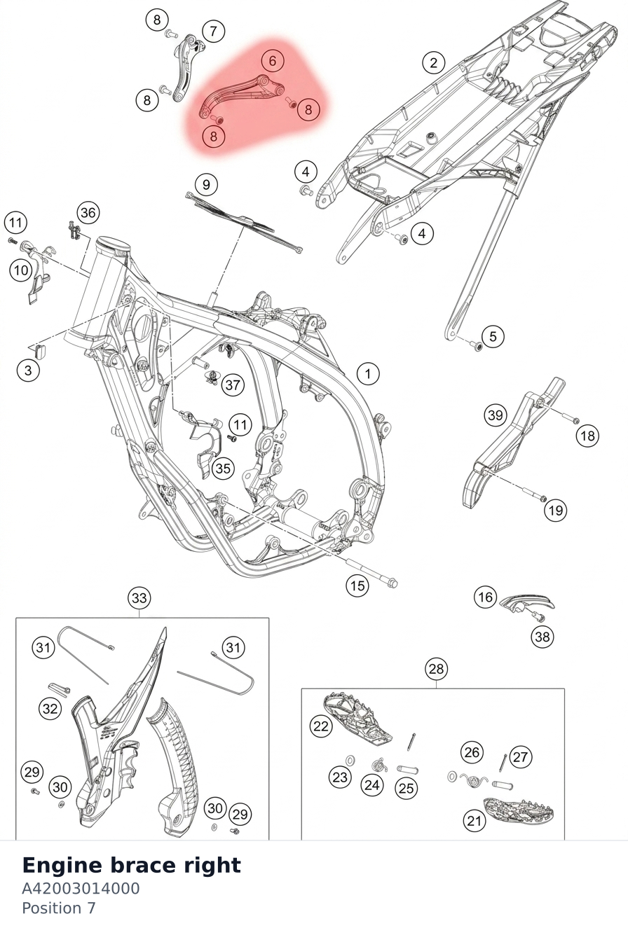 Diagram preview: Engine brace right (A42003014000)