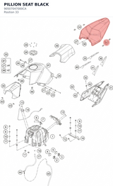 Diagram preview: PILLION SEAT BLACK (90507047000CA)