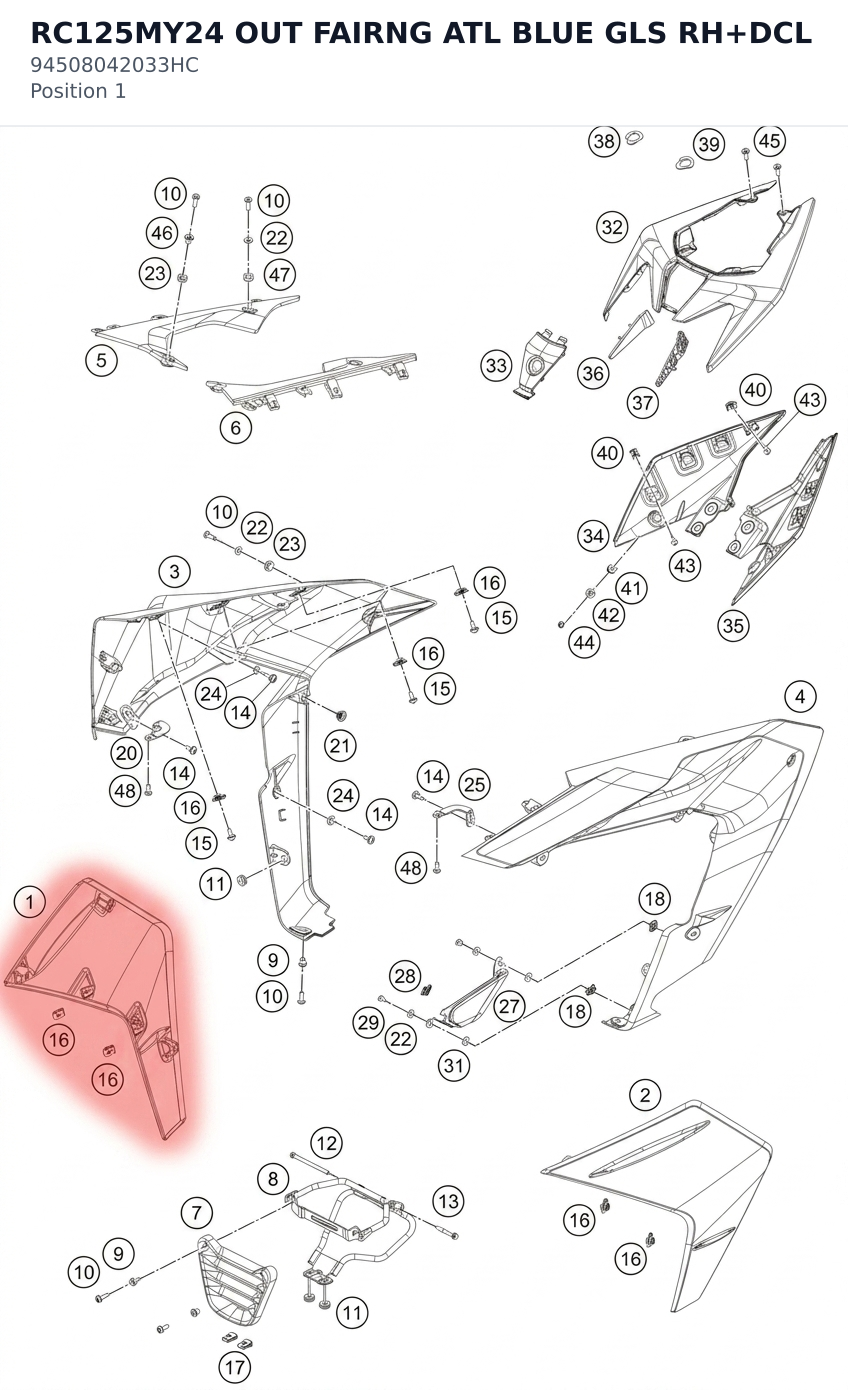 Diagram preview: RC125MY24 OUT FAIRNG ATL BLUE GLS RH+DCL (94508042033HC)