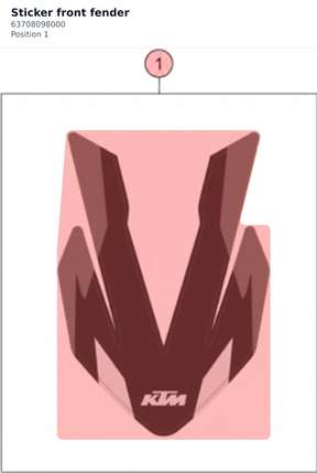 Diagram preview: Sticker front fender (63708098000)