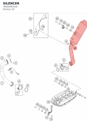 Diagram preview: SILENCER (76005083100)