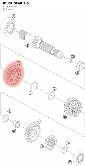 Diagram preview: IDLER GEAR 5.G (61233005100)