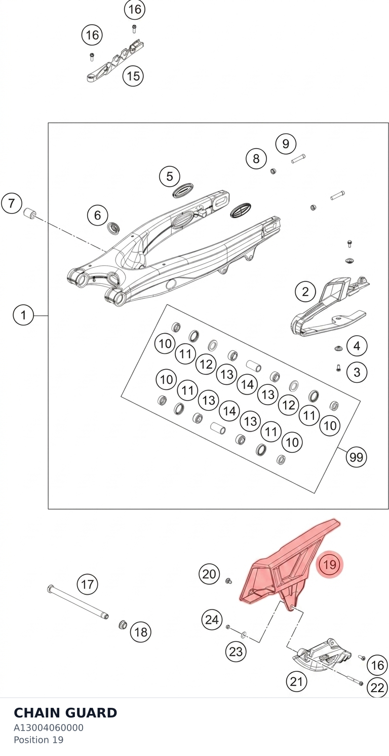 Diagram preview: CHAIN GUARD (A13004060000)