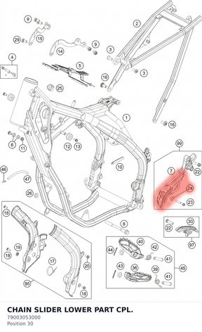 Diagram preview: CHAIN SLIDER LOWER PART CPL. (79003053000)
