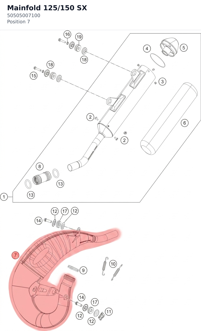Diagram preview: Mainfold 125/150 SX (50505007100)