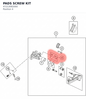 Diagram preview: PADS SCREW KIT (47213082000)