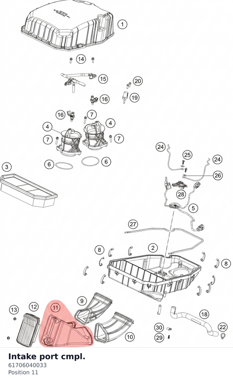 Diagram preview: Intake port cmpl. (61706040033)