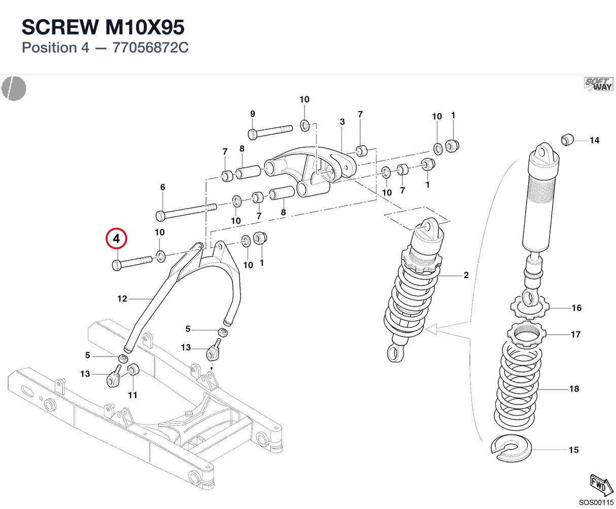 SCREW M10X95