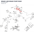 Diagram preview: BRAKE LINE BRAKE PUMP REAR (A67442002000)