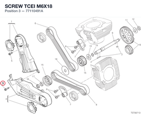 SCREW TCEI M6X18 77110491A diagram position