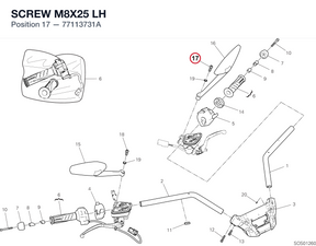 SCREW M8X25 LH 77113731A diagram position