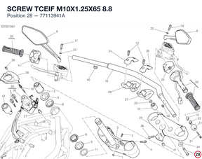 SCREW TCEIF M10X1.25X65 8.8 77113941A diagram position