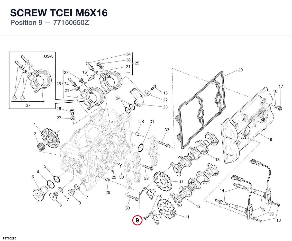 SCREW TCEI M6X16 77150650Z diagram position