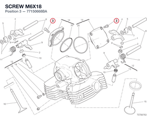 SCREW M6X18 77150668BA diagram position