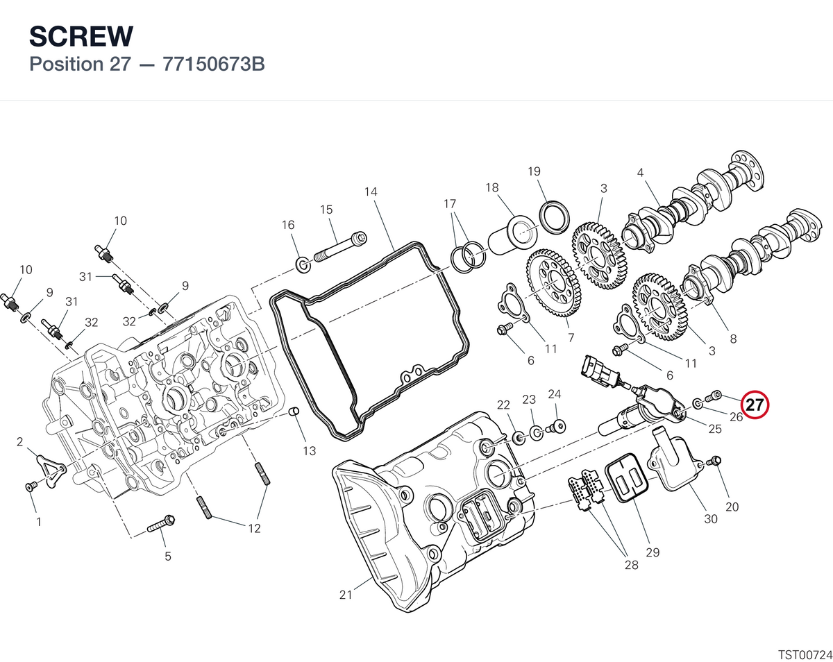 SCREW 77150673B diagram position