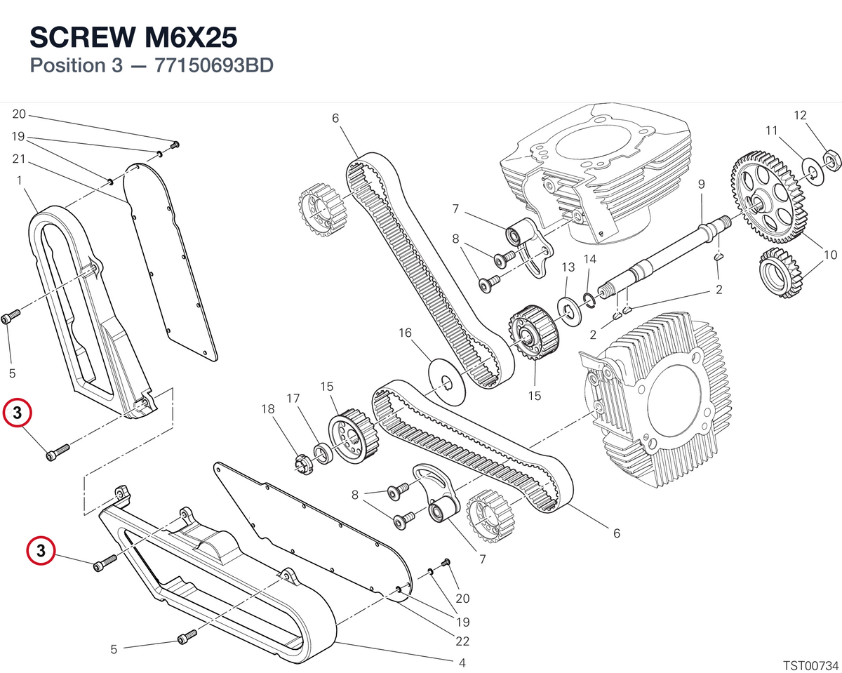 SCREW M6X25 77150693BD diagram position