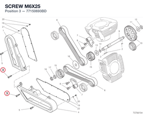 SCREW M6X25 77150693BD diagram position