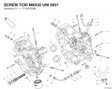 SCREW TCEI M6X35 UNI 5931 77150723B diagram position