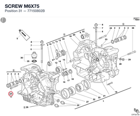 SCREW M6X75 77150802B diagram position