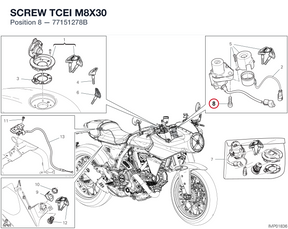 SCREW TCEI M8X30 77151278B diagram position