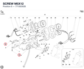 SCREW M5X12 77156392B diagram position