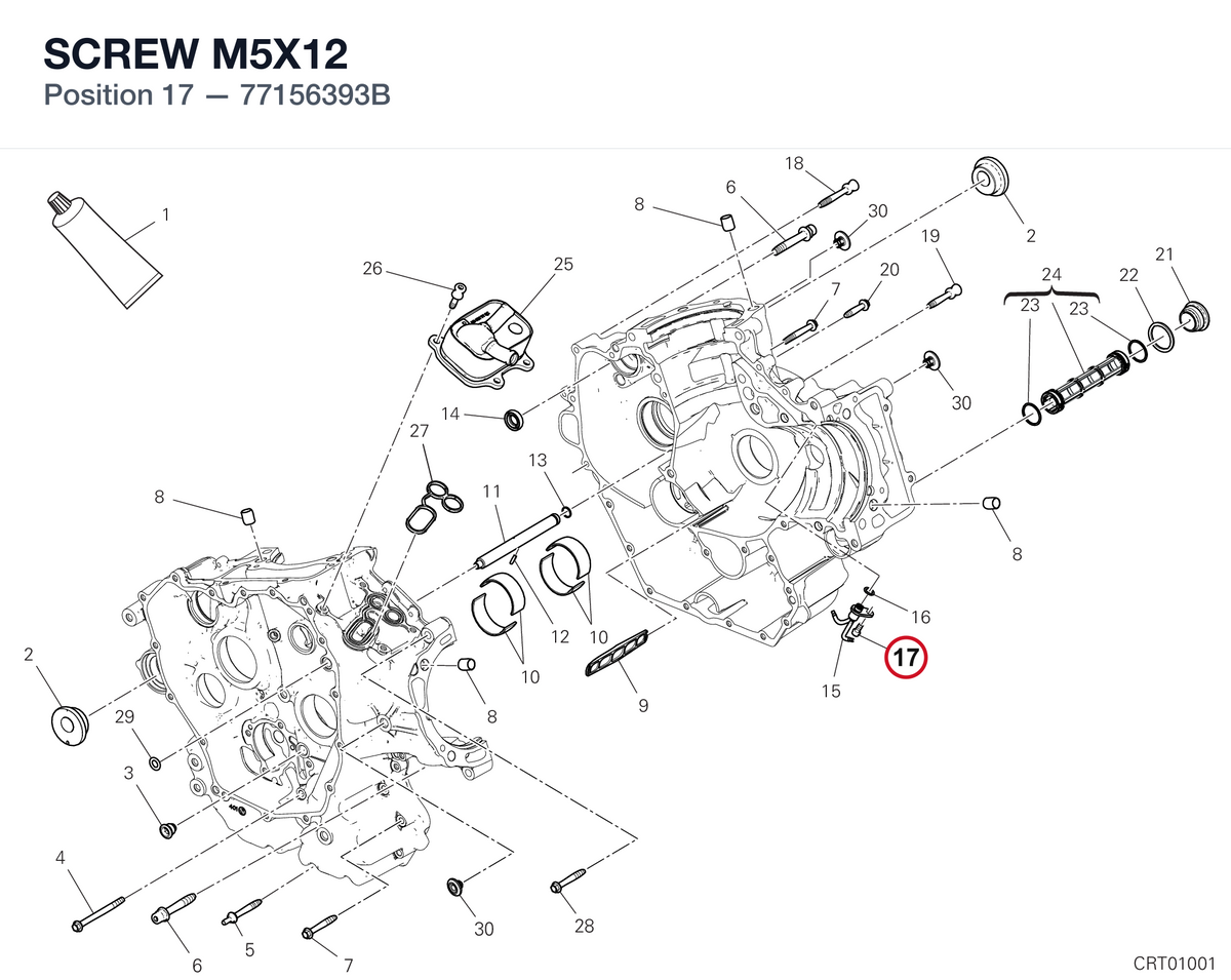 SCREW M5X12 77156393B diagram position