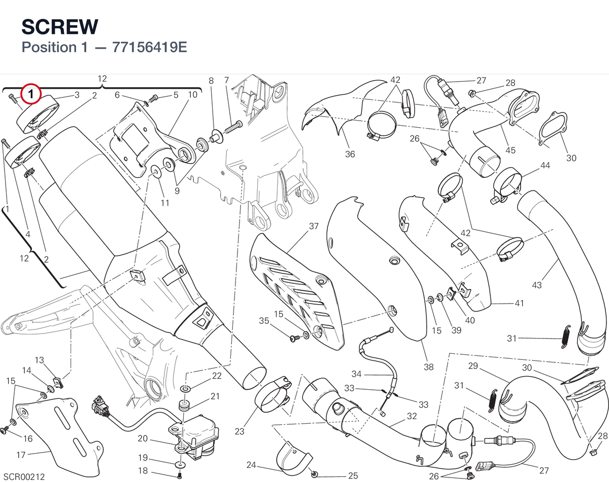 SCREW 77156419E diagram position