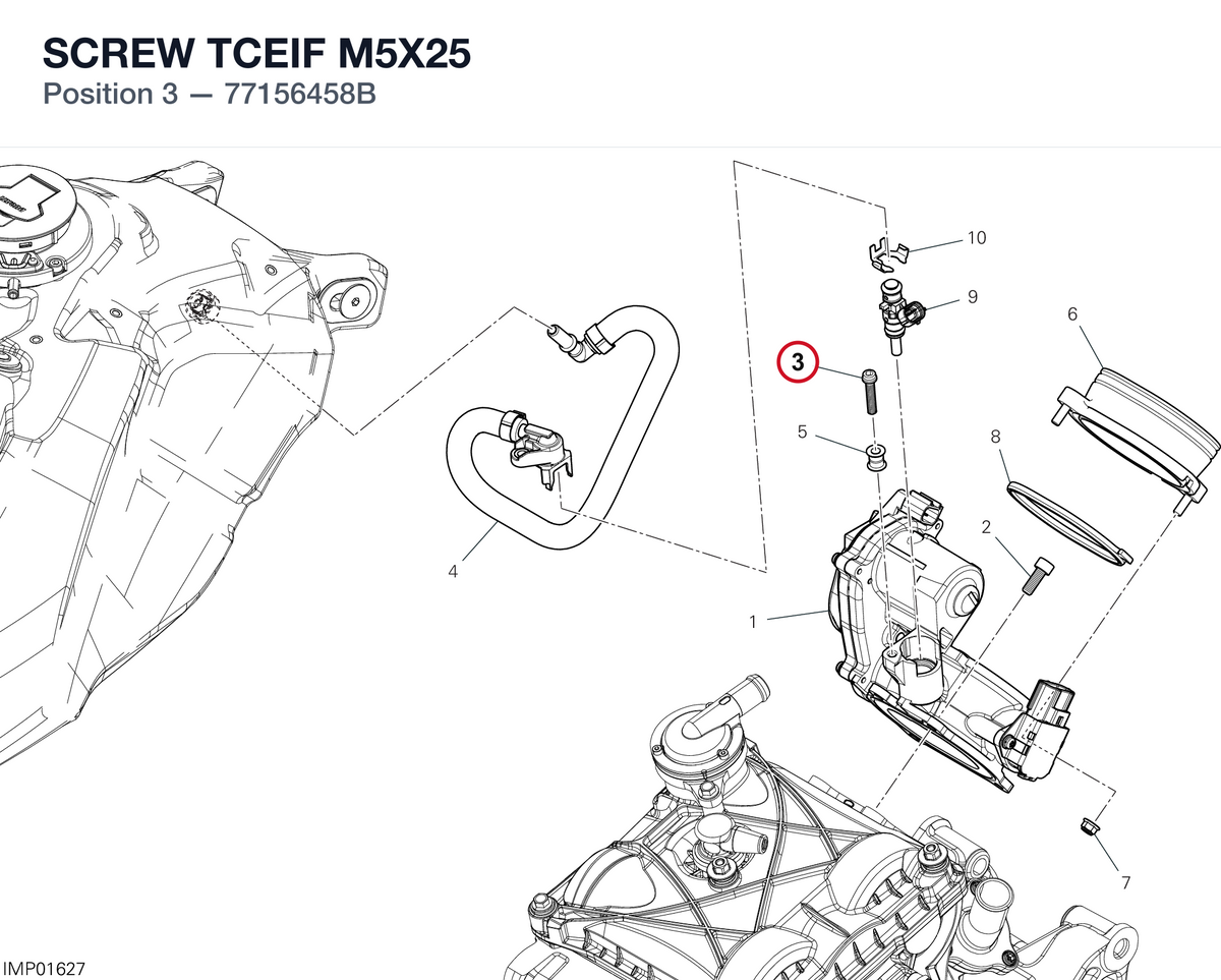 SCREW TCEIF M5X25 77156458B diagram position