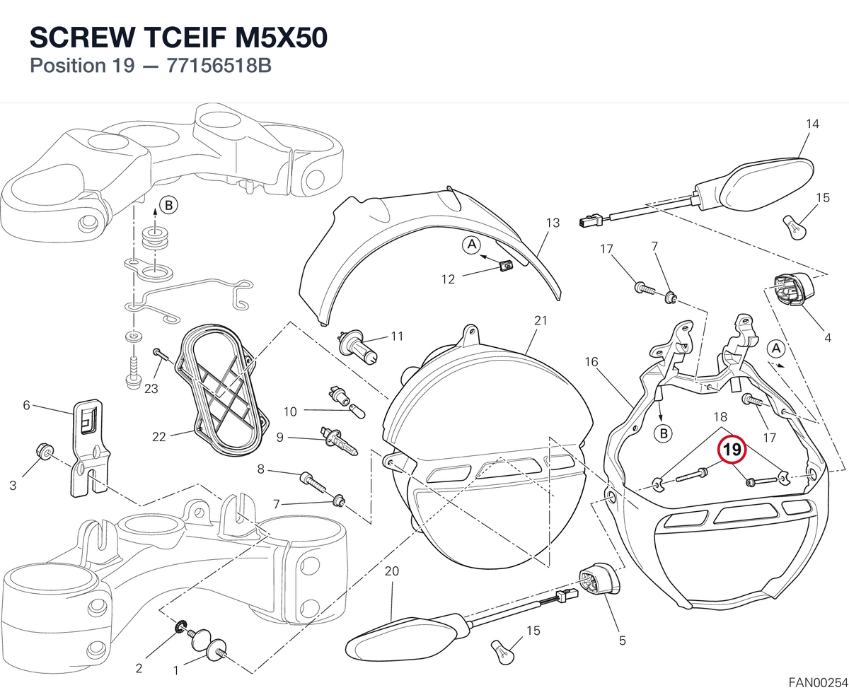 SCREW TCEIF M5X50 77156518B diagram position