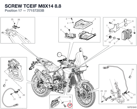 SCREW TCEIF M8X14 8.8 77157203B diagram position
