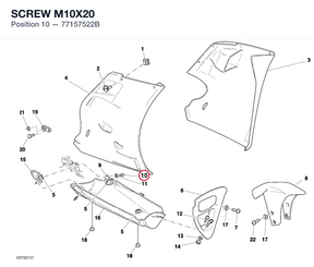 SCREW M10X20 77157522B diagram position