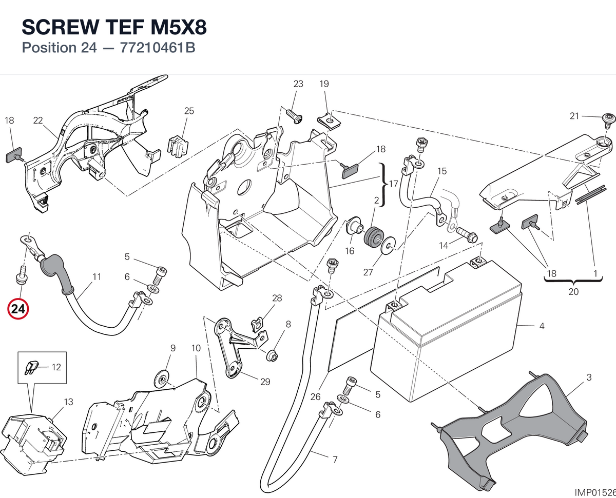 SCREW TEF M5X8 77210461B diagram position