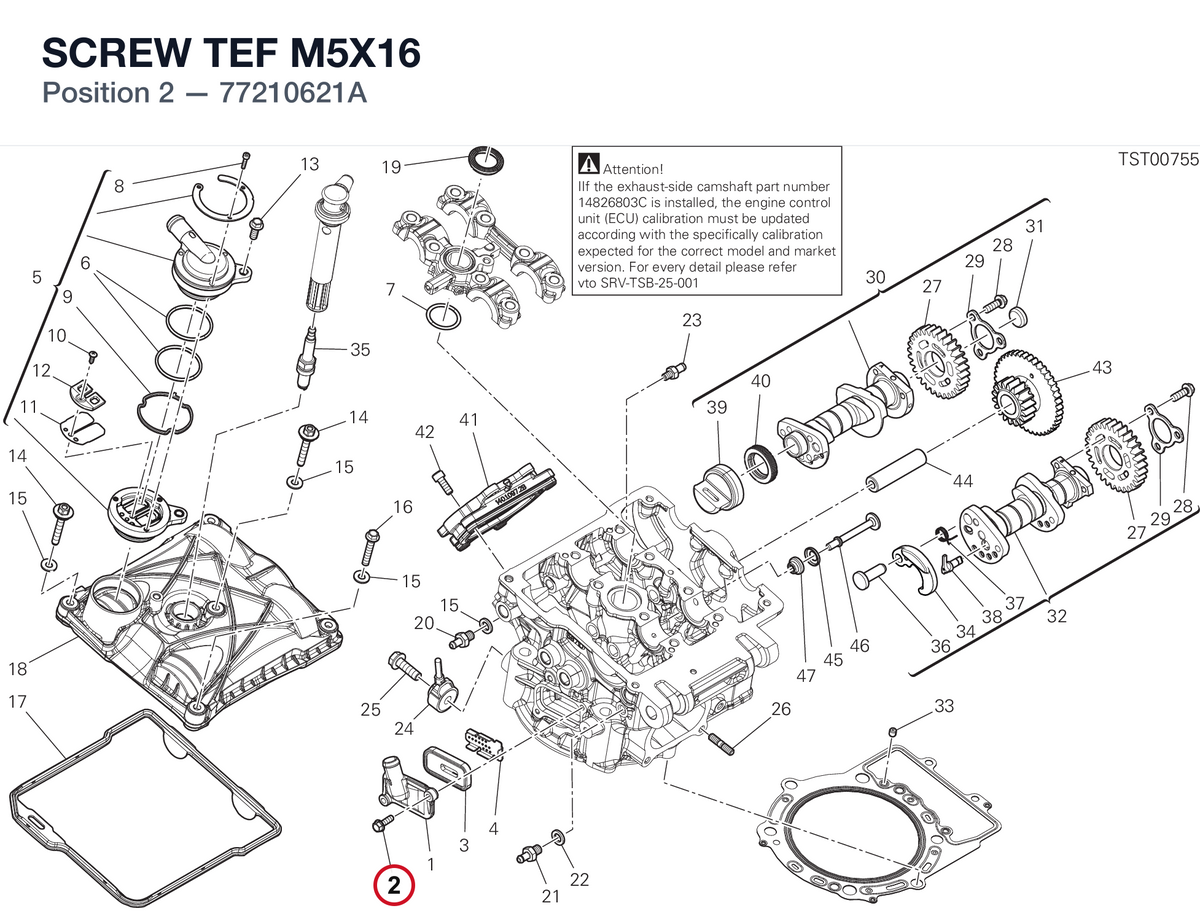 SCREW TEF M5X16 77210621A diagram position