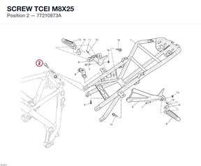 SCREW TCEI M8X25 77210873A diagram position