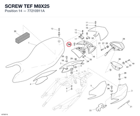 SCREW TEF M8X25 77210911A diagram position